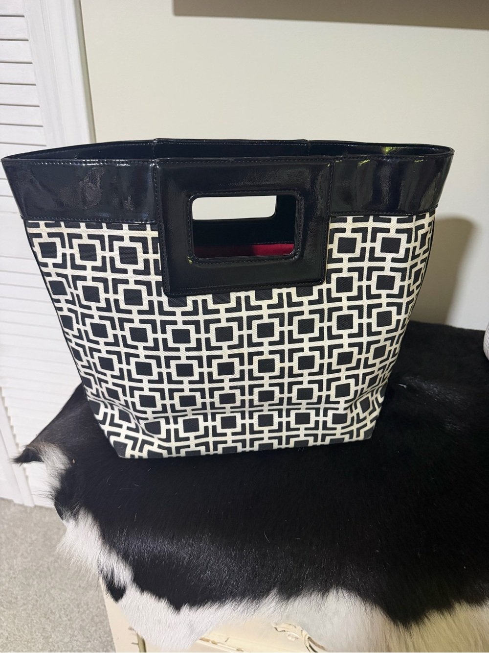 Banana Republic Black and White Geometric Tote